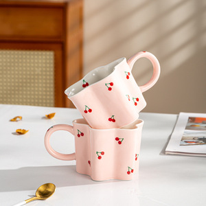 2024 Beeg <strong>Mugs</strong> Wholesale Bulk Dolomite <strong>Funky</strong> Unique Trend Cute Korean Floral Girly Coffe <strong>Mug</strong> Ceramic Cherry - Product Image 5