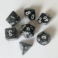 Lot de dés de jeu de rôle en acrylique multi-faces, motif nacré, dés numérotés sculptés, formes polyédriques D20 D12 D10 D8 D6 D4 pour jeux de société