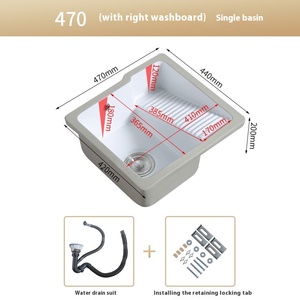 <span class=keywords><strong>Lavabo</strong></span> individual de cerámica, fregadero de lavandería, tanque cuadrado empotrado para el hogar, balcón, piscina, mostrador, instalación, <span class=keywords><strong>lavabo</strong></span> de baño - Product Image 6