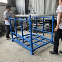 Industrie du tissu Entrepôt utilisé Grandes poteaux en acier empilables Palettes de palettes Casseroles à poteaux de stockage empilables en métal