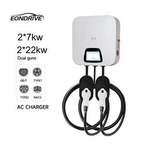EONDRIVE <span class=keywords><strong>Wallbox</strong></span> OCPP1.6 Chargeur rapide AC pour véhicules <span class=keywords><strong>électrique</strong></span>s 2*7kw 14kw 2*22kw 44kw Type1 Type2 NACS Double pistolet Station de recharge pour véhicules <span class=keywords><strong>électrique</strong></span>s IP54 Nouveau - Product Image 1