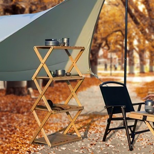 IRONDONKEY domestico <span class=keywords><strong>esterno</strong></span> Multi-strato portatile telescopico pieghevole Rack di stoccaggio da campeggio Picnic <span class=keywords><strong>tavolo</strong></span> pieghevole - Product Image 2