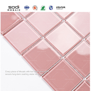 Carrelage mural brillant coloré, ignifuge, en cristal, pour cuisine, salon, piscines, mosaïque en verre - Product Image 4