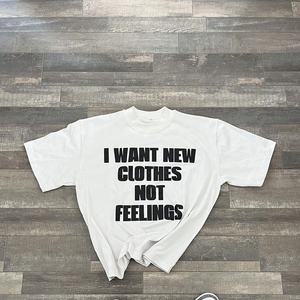 DTG nuevo algodón pesado cuello redondo Unisex verano Vintage alta calidad letra impresa manga corta Camiseta - Product Image 4