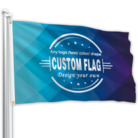 Drapeaux et bannières promotionnels personnalisés Qiyang de haute qualité, en polyester 100D, simple ou double face, bleus, avec logo
