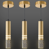 Lustre en cristal de fer à LED de vente chaude lampe de forme longue exclusive transfrontalière pour la taille de cuisine petite