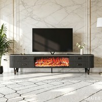 Mueble de TV Moderno de Lujo para Sala de Estar u Hotel, con Chimenea y Llama 3D, de MDF y Metal, para Televisores de hasta 65 Pulgadas