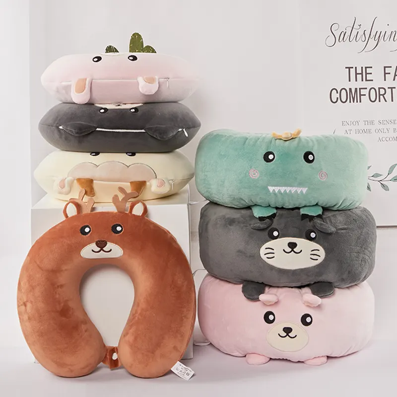 Personalizzabile Memory Foam personalizzato cuscino per animali economico poggiatesta di alta qualità cuscino per collo animale da viaggio cuscino per collo a forma di U carino