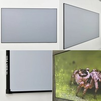 Écran de projection HEYU 72-220 pouces 3C anti-taches à cadre fixe gris 4K 8K Ultra HD pour projecteur laser triple