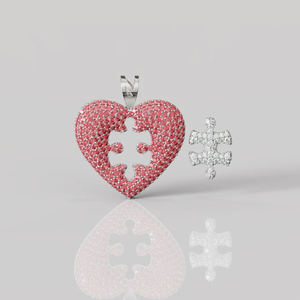 Pendentif l'Éternité de mon Cœur - Collier puzzle en argent sterling célébrant l'amour véritable à jamais pour les amoureux - Product Image 2