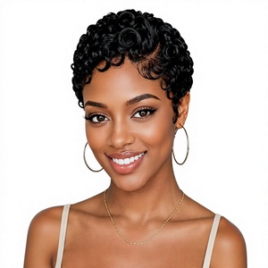 วิกผมสั้นแบบ Pixie Cut 13x4 Lace Front HD Lace  แบบ Pre Plucked  ไม่ต้องใช้กาว  แบบ Layered  ลอนลึก  สำหรับใส่ทุกวัน - Product Image 1