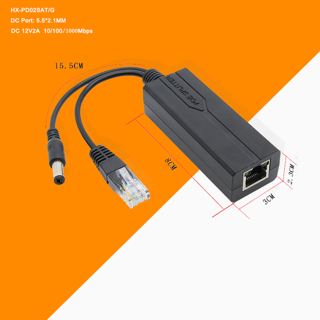 DC Output Active IEEE802.3 Af/at POE Splitter Power Supply Module 48V to 12V 2A Gigabit POE Splitter