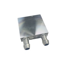 Refroidisseur liquide en aluminium de haute qualité 40x40mm, bloc de refroidissement miniature argenté 40mm pour processeur d'ordinateur 12706 Peltier