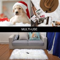 Kingworth personnalisé de haute qualité, vente en gros de tapis carrés en fausse fourrure, tapis blanc en fourrure de salon