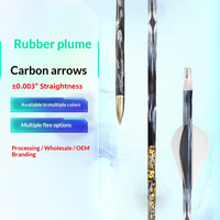 Flèches en carbone OEM 6,2 mm ID 30 pouces, rectitude ±0,003 pouces, spine 300/350/400, ailettes Blazer, pointes 100gr, pour arc à poulies