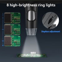 7 Inch IPS Screen Glass Lens Digital Microscope 1200x USB Magnifier with 8 Adjustable LED Lights PC View Compatible with Windows