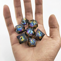 Lebih dari 25 Gaya Campuran Dadu DND Resin Buatan Tangan dengan Inti Cair Mengambang Motif Mata Naga