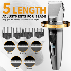 Máy cắt tóc chuyên nghiệp Pritech dành cho nam, có thể sạc lại, đèn LED, điều chỉnh được, logo thép không gỉ, tùy chỉnh - Product Image 4