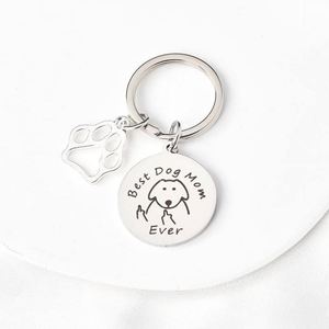 Best Dog/Cat Mom Accessories Stainless Steel Engraved Pet <b>Key</b> Chain Light Keychain with 25mm Size Offset Printing - Product Image 5