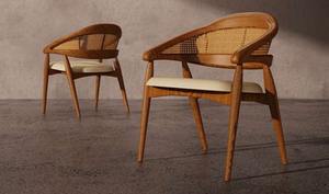 Silla Moderna de Madera de Teca en Forma de Media Luna, la Más Vendida, para Vestíbulo de Hotel y Sala de Estar, Disponible para Suministro Mundial - Product Image 3