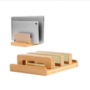 Soporte vertical de bambú barato para ordenador portátil, soporte ajustable de madera para ordenador portátil, base antideslizante para ordenador portátil, compatible con <span class=keywords><strong>Apple</strong></span> MacBook - Product Image 1