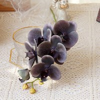 Y-H085 Nouvelle arrivée latex orchidées artificielles 6 tête arrangement Artificiel blanc gris noir Fleurs D'orchidées