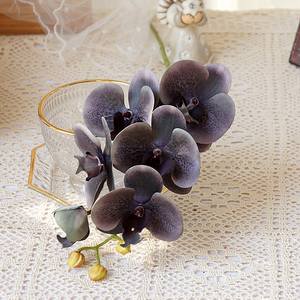 Y-H085 Новое поступление латексная искусственных орхидей 6 головы расположение искусственный белый цвет; Серый цвет; Черный цвет цветы орхидеи - Product Image 2