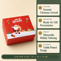 Boîte cadeau de Noël avec couvercle supérieur et inférieur pour la présentation de cadeaux de fin d'année