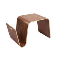 Table basse en bois massif courbé de style nordique minimaliste, forme artistique créative, pour appartement, hôtel, salon, avec porte-revues
