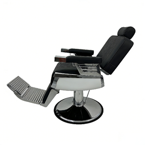 Sillón de Barbería y Peluquería Plegable y Retráctil de Cuero Moderno de Alta Gama <span class=keywords><strong>para</strong></span> Afeitado, Recorte Facial y Corte de Cabello - Product Image 4