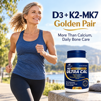 Capsules d'hydroxyapatite de calcium nano, vitamines D3 K2 MK7, marque privée OEM, complément alimentaire pour la nutrition osseuse, vente en gros, usine B2B