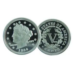 1グラム999 Fine Silver 1884 Liberty V Round Coin D15.0 * 0.90ミリメートルA64