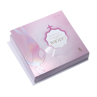 Boîte en papier couché recyclé de luxe pliable pour cosmétiques, gloss à lèvres, rouge à lèvres, soins de la peau, avec gaufrage et pelliculage mat, emballage personnalisé