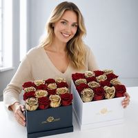 Bouquet de roses éternelles personnalisées pour Halloween, la Saint-Valentin, Noël, OEM, fleurs séchées, roses éternelles, boîte cadeau de luxe