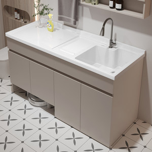 Modern <b>Wall</b>-Mounted Bathroom Vanity Ceramic Basin 60-Inch <b>Rectangle</b> MDF Cabinet Contemporary Design 3-Year Warranty Eco-Friendly - Product Image 5
