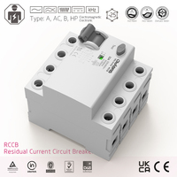 Disjoncteur différentiel 4P RCCB, électromagnétique, électronique, AC 10kA 300mA 32A, en cuivre, équipement électronique industriel