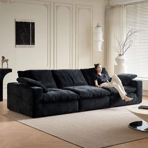 Sofá Modular en Forma de L de Tres Plazas, Muebles para Sala de Estar, Sofá Seccional de Esponja, Sofá <span class=keywords><strong>Cama</strong></span> Tapizado sin Estructura, Terciopelo - Product Image 4