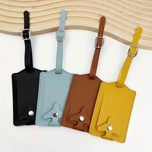 Wholesale PU Leather Luggage <b>Tag</b> Airplane Buckle Custom Logo Baggage Label Travel Suitcase Anti-Loss Labels Letter <b>Name</b> <b>Tag</b> - Product Image 2
