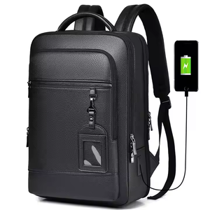 <span class=keywords><strong>Sac</strong></span> à <span class=keywords><strong>dos</strong></span> de direction en <span class=keywords><strong>cuir</strong></span> PU imperméable pour hommes avec port de charge USB <span class=keywords><strong>sac</strong></span> à <span class=keywords><strong>dos</strong></span> pour ordinateur portable de bureau, d'école et d'affaires avec fermeture à glissière - Product Image 1