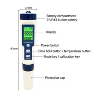 2026 High Quality Multifunctional 5 in 1 TDS/EC/PH/Salinity/TEMP Water Quality Tester for Swimming Pool and Aquatic OEM ODM