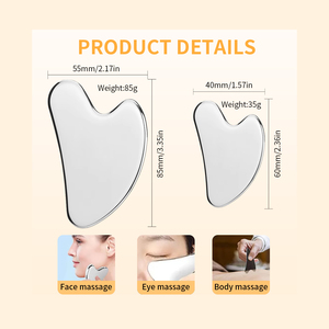 Premium Stainless Steel Gua Sha Scraping Massage Tool Set with Face Ice <b>Roller</b> for Ultimate Relaxation and Skincare - Product Image 5