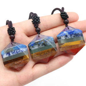 Bijoux en <span class=keywords><strong>orgonite</strong></span> tendance, cristal de guérison, pierre naturelle, collier 7 chakras, étoile de David, cristal étoile à six branches - Product Image 2