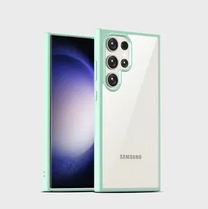 โรงงานขายตรงเคสโทรศัพท์พีซีคริสตัลแข็งสําหรับ Samsung S24 กรณีฝาครอบหรูหรากรอบซิลิโคนสําหรับ Galaxy S24 Ultra Plus