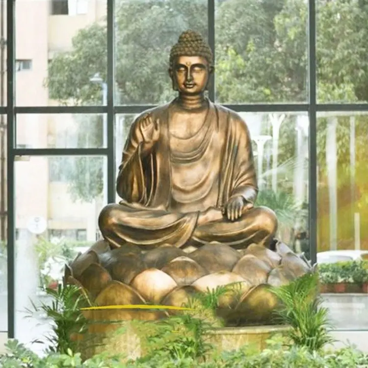 Statue de Bouddha en Bronze Antique de grande taille personnalisée prix usine chinoise avec couleur Bronze patiné