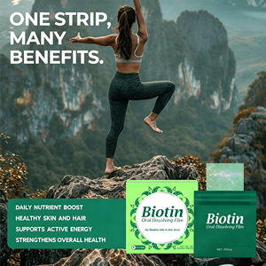 Bandes buvables OEM à dissolution rapide à la biotine, sans sucre, végétaliennes, pour la santé des <span class=keywords><strong>cheveux</strong></span>, de la peau <span class=keywords><strong>et</strong></span> des ongles, <span class=keywords><strong>et</strong></span> le soutien énergétique - Product Image 3