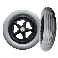 Roda Kursi Roda Plastik Solid Warna Solid 200x50 Bergaya, Tipe V, Tapak Keras, Kapasitas Beban 150kg, Bantalan Industri, Anti-Statik