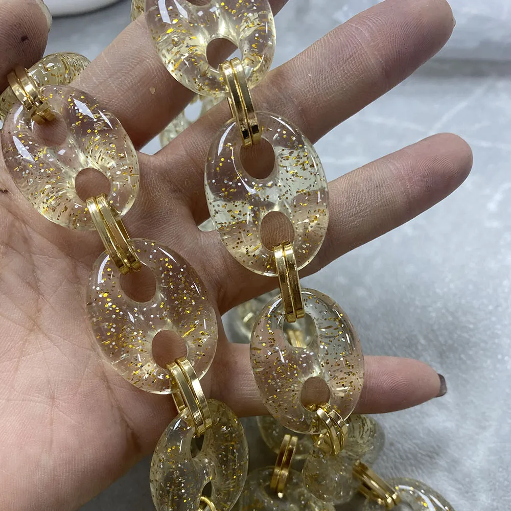 2024 mode gros Transparent cubain chaîne lien acrylique plastique cochon nez collier pour la fabrication de bijoux