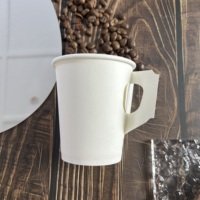 Nouvelle tasse jetable à poignée simple couche, motif Noël rouge, sapin, bonhomme de neige, hiver