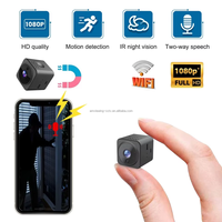 Mini caméra de sécurité AmViewing 2MP, angle de 90°, 1080P HD, surveillance vocale sans fil, contrôle par application, détection de mouvement, vision nocturne