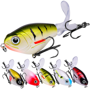 Kit de leurres de pêche flottants ABS 12g/16g avec queue rotative, leurres de surface Minnow Crankbait pour la pêche au bar, à la truite et au brochet, avec hélice Whopper - Product Image 1